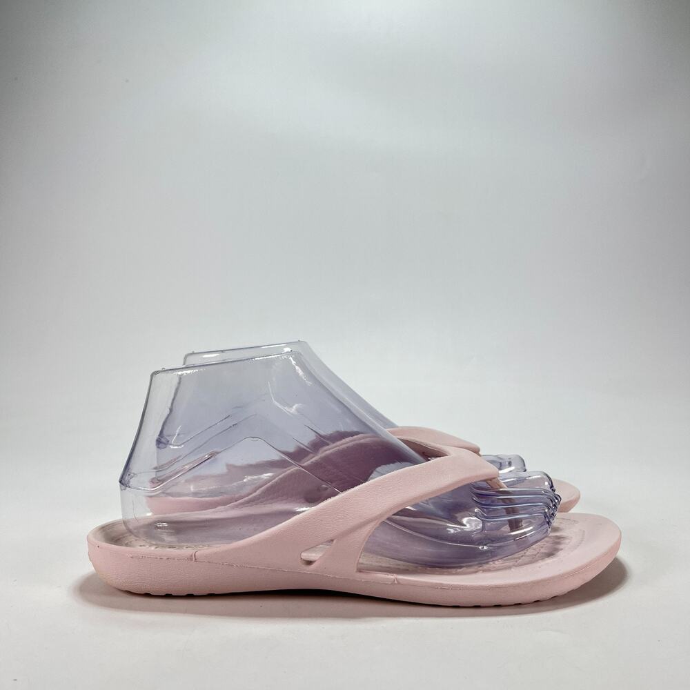 Crocs Kadee II Flip Flops Light Pink Ballet Pink Thong Sandals Women's Size 8